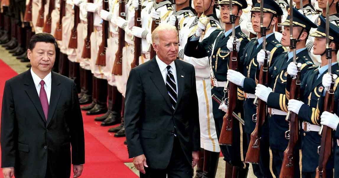 Photo of China's President Xi and Joe Biden