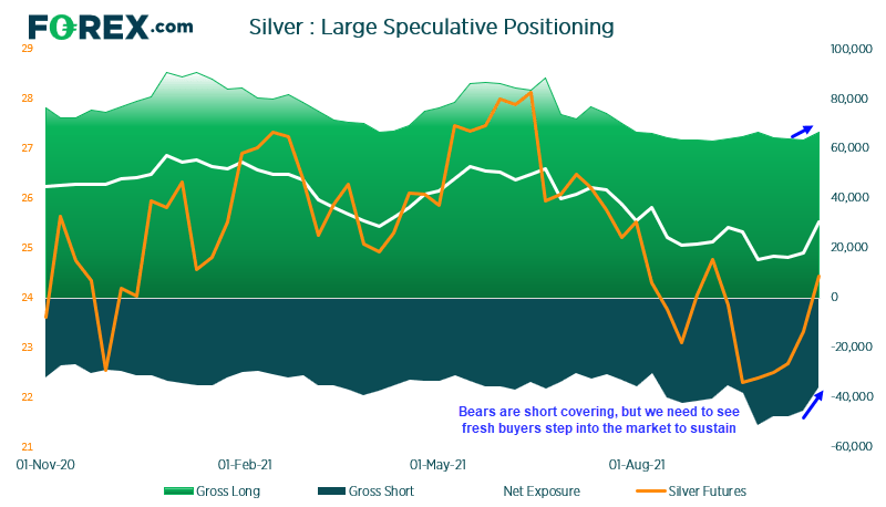 Silver's rally has been mostly fuelled by short-covering