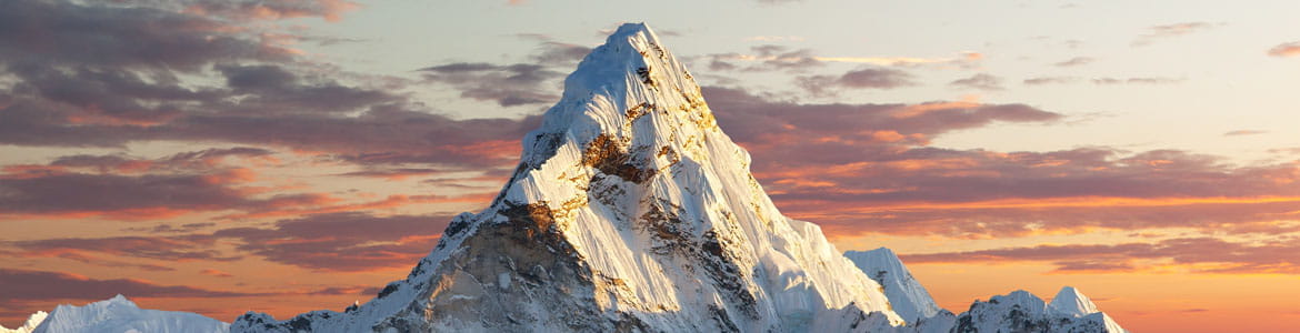 Mountain against a sunset