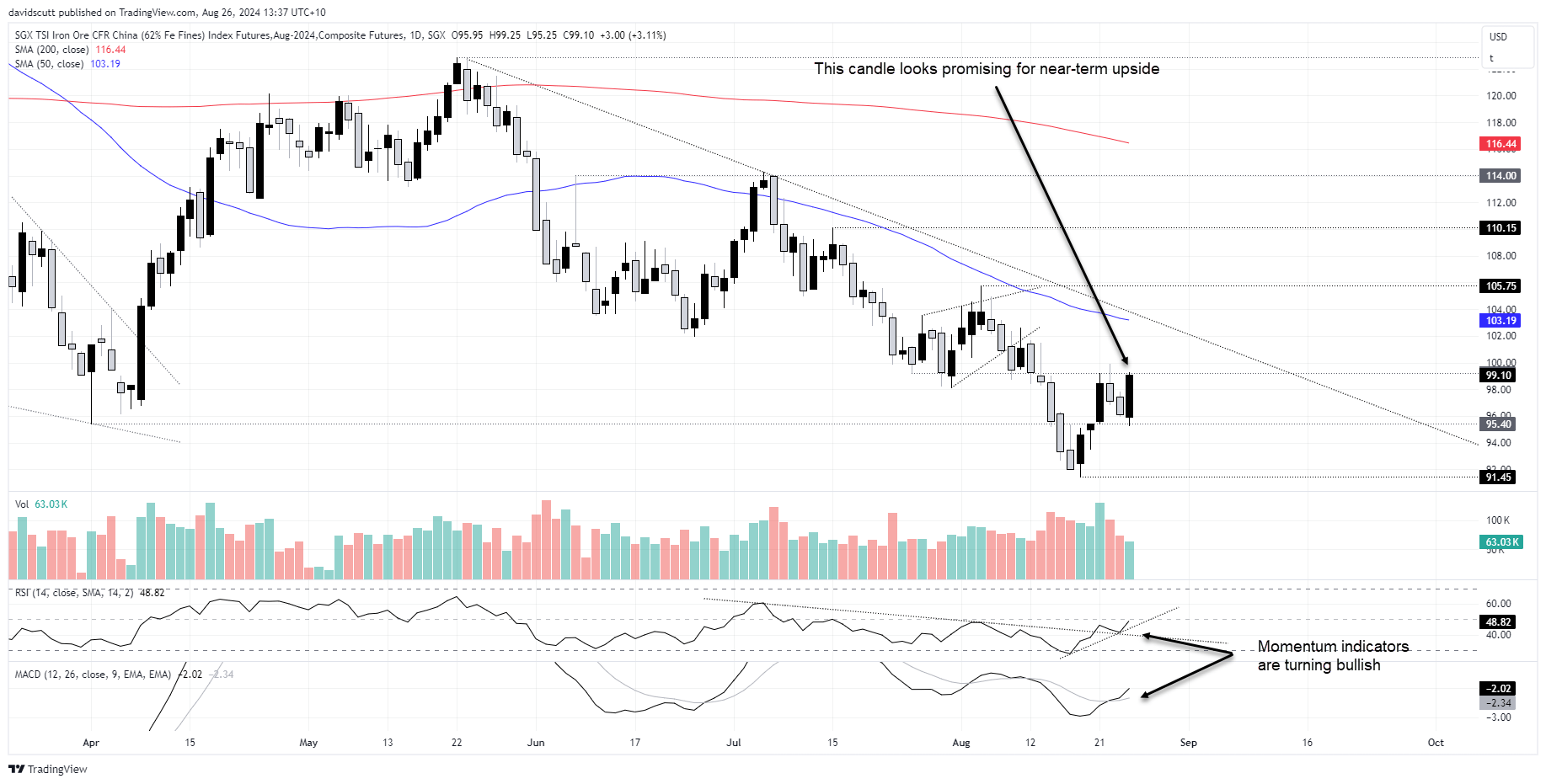 SGX iron ore Aug 26 2024