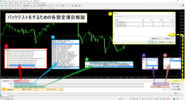 MT4 EA(自動売買) バックテスト用の項目設定